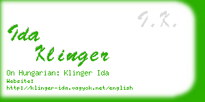 ida klinger business card